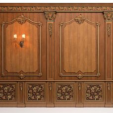 Wooden applique with carved leaf and grape motif &mdash; applique N-253L drawing