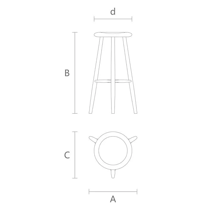 Bar stool TBR-004 drawing