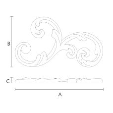 Carved Wooden Insert N-297R, drawing