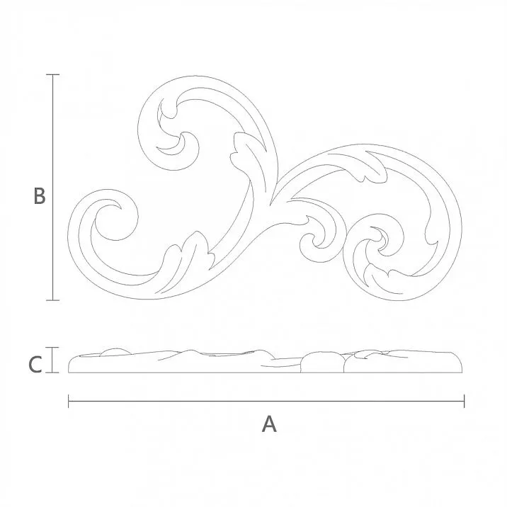 Carved Wooden Insert N-297R, drawing