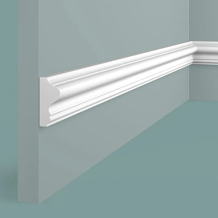 Impact-resistant polystyrene wall molding LD40 Hi Wood, balanced profile 41x19.5 mm