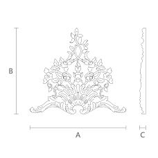 Drawing of relief decoration NPU.VRS-014L with dimensions.