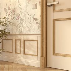 Beech wooden molding MLD-052, modern profile, in a light hallway interior