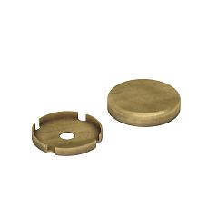 Metal cap FUR-032 in antique bronze color for furniture mounting.