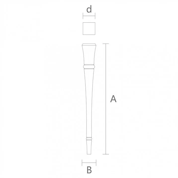 Furniture leg drawing for bar counters and bar stools