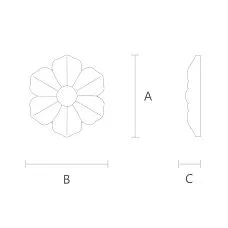 Beech Carved Rosette R-036 Drawing