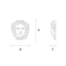 Wooden maskrons for interior decoration in classic style M-018, drawing