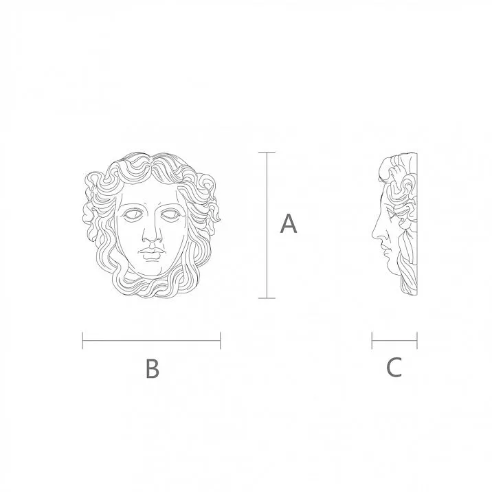 Wooden maskrons for interior decoration in classic style M-018, drawing