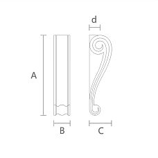 Furniture Bracket KR-001 in classic style drawing