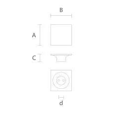Wooden furniture handle Carre HL-016M. Furniture handles. Image 187029