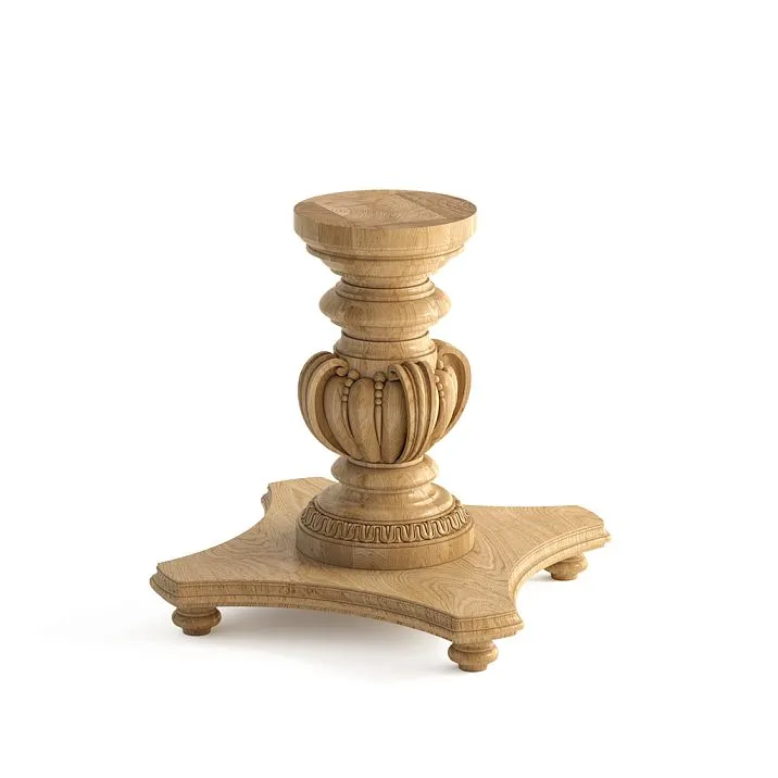 Carved pedestal STL-011 made of solid wood with four legs