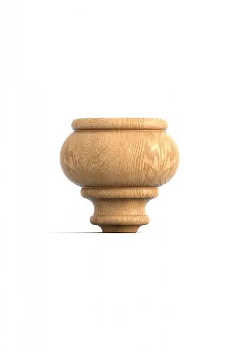 Classic carved wooden legs, round shape