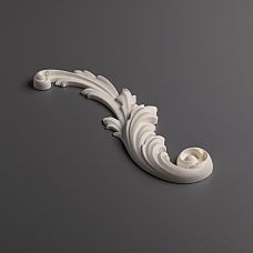 Carved polyurethane overlay NPU-458R by STAVROS with baroque scroll and floral ornament for interior, right