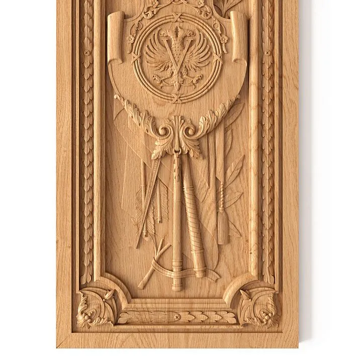 Carved applique N-376, photo of details of the coat of arms