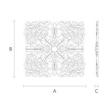 N-196 Wooden Insert with Lace Pattern Carving