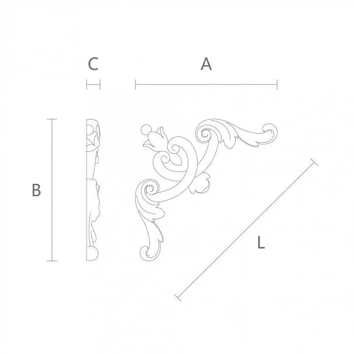 Wooden applique with an elegant floral ornament to add style and harmony to your home