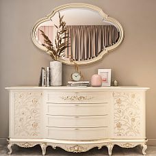 Wooden frame molding for mirror in interior, carved frame RM-036 from MDF