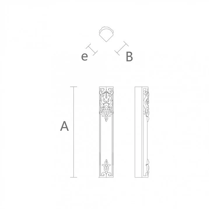 Carved wooden columns, home decoration sketch