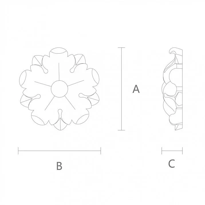 Decorative Element Rosette R-070 Drawing