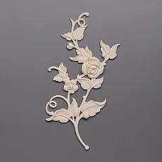 Carved polyurethane applique NPU-467L with floral ornament for stylish interior photo