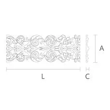 Beech Carved Molding K-069 for Elite Projects &mdash; Drawing