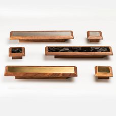 Dresser handle with carbon insert, furniture handle Diamond HL-055M