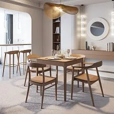 Chair frame STU-005 made of wood, photo in interior