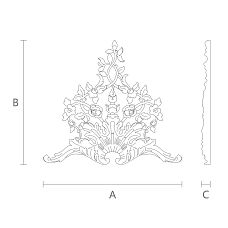 Carved inlay N.VRS-014R &ndash; elegant carved design drawing