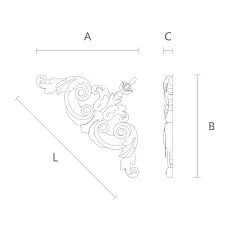 Drawing of Carved Inlay N-202 from Solid Wood