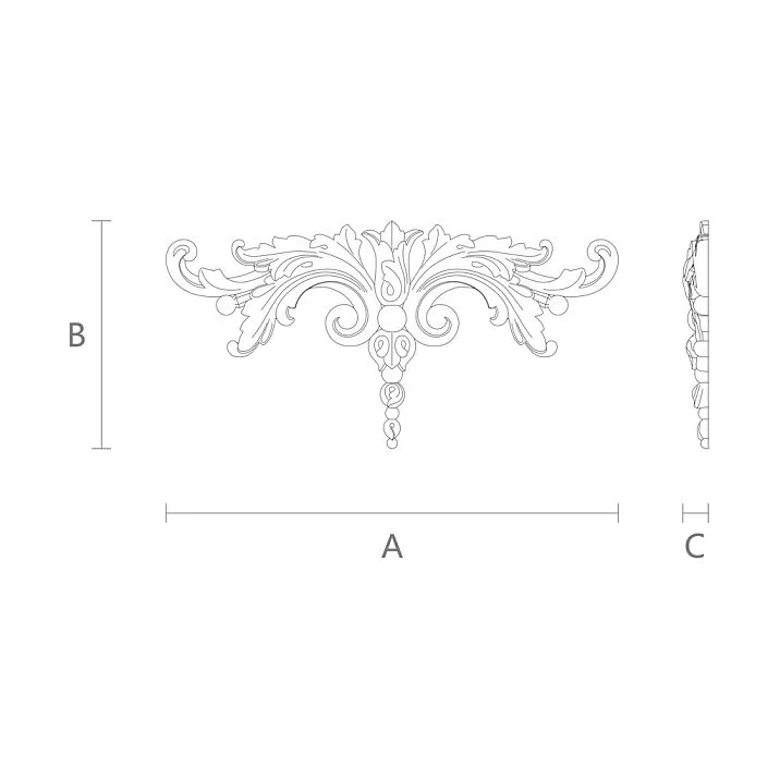 Carved Polyurethane Insert NPU-107 Drawing