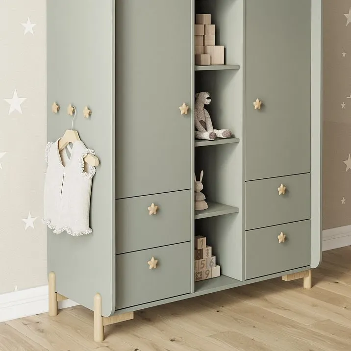 Wooden item for children's furniture in the shape of a star