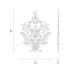 Wooden ornament with carved pattern N-464 for furniture and facades drawing