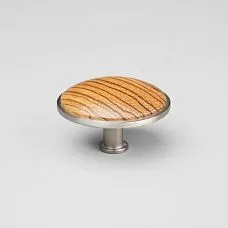 Compact Ton HL-058-2M handle in African zebrawood with striped texture, 54x54 mm