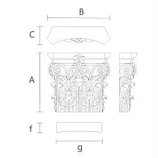 Carved Capital in Furniture Design KL-055 Drawing