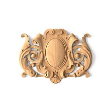 Carved wooden inlay N-267 with abstract ornament of leaves and scrolls