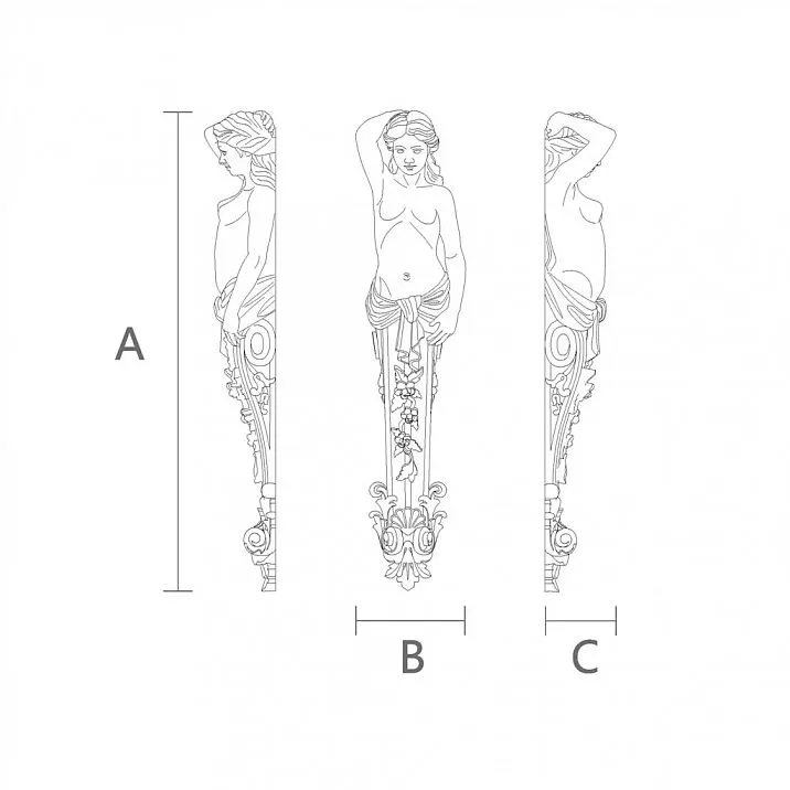 Master workshop carving on wooden bracket drawing