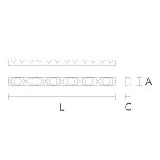 Carved polyurethane trim KPU-020 11&times;8&times;2000 mm for interior decoration, drawing