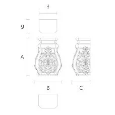 Carved Base for Column IKN-012, design drawing for church decoration
