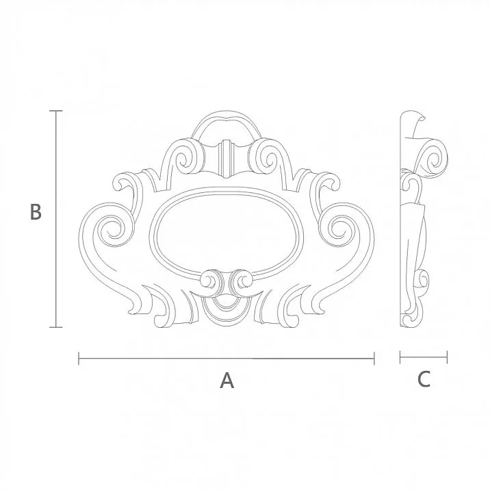 Wooden Insert with Carved Pattern Drawing