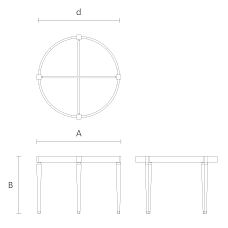 Photo of the table STL-030 frame &ndash; drawing