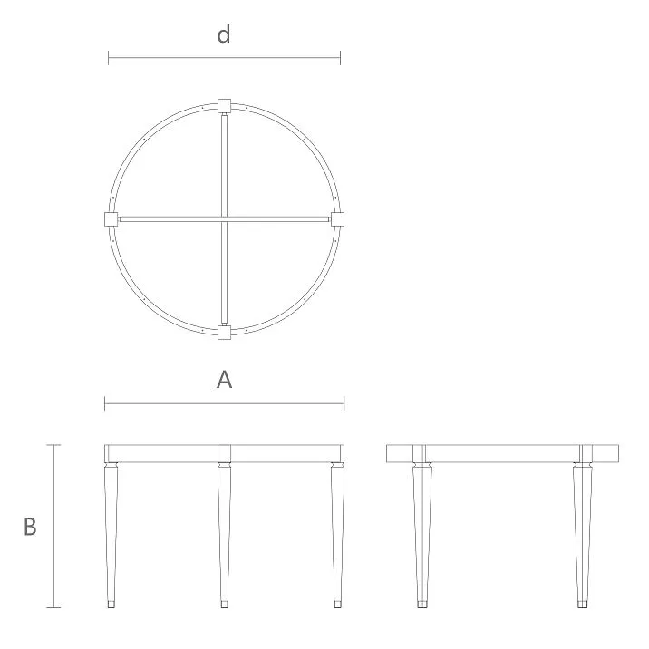 Photo of the table STL-030 frame &ndash; drawing