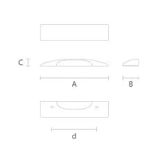 Drawing of a designer wooden handle