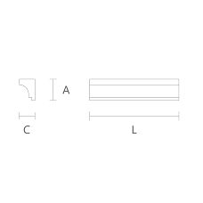 Drawing of moldings made of solid oak and beech in different interior styles