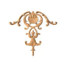 Wooden furniture and interior decor with carved floral pattern drawing