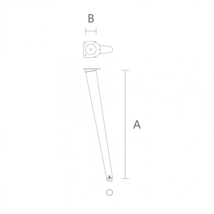 Wooden leg for furniture drawing