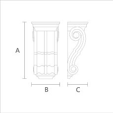 Decorative bracket from solid wood for shelf KR-006 drawing
