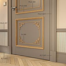 Carved wooden details for door decor N-395