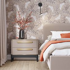 Profiled surface-mounted furniture handle, shown on console table