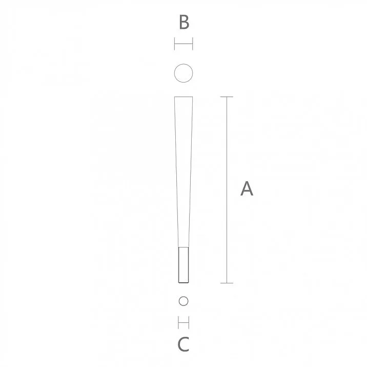 Чертеж мебельной ножки с металлическим наконечником