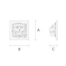 Decorative mascaron with a lion's head for building facade, drawing